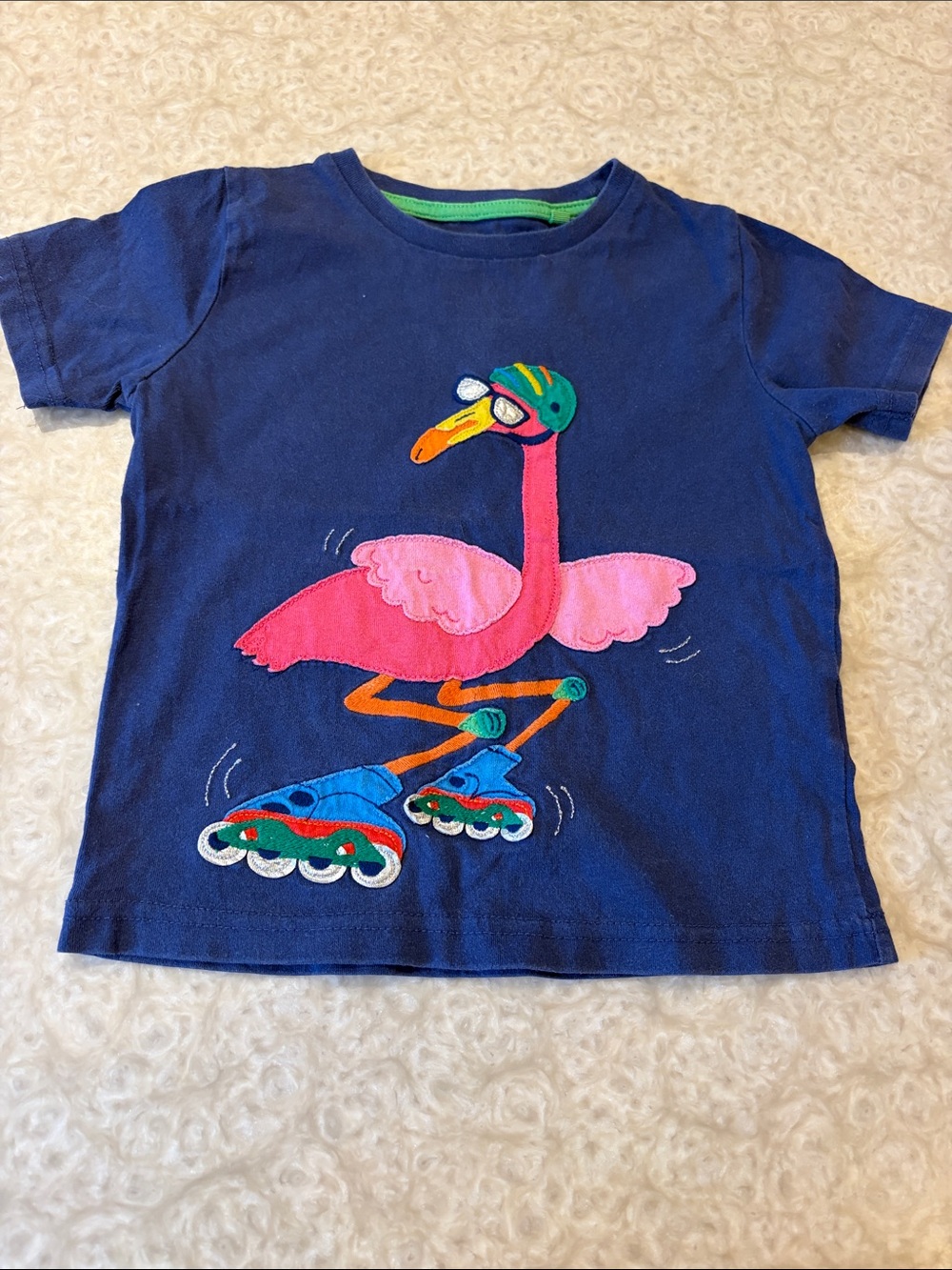 (2/$25) Mini Boden rollerblading flamingo shirt